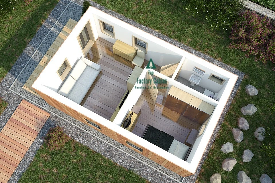 Over view of house from top down showcasing the rooms and sizes