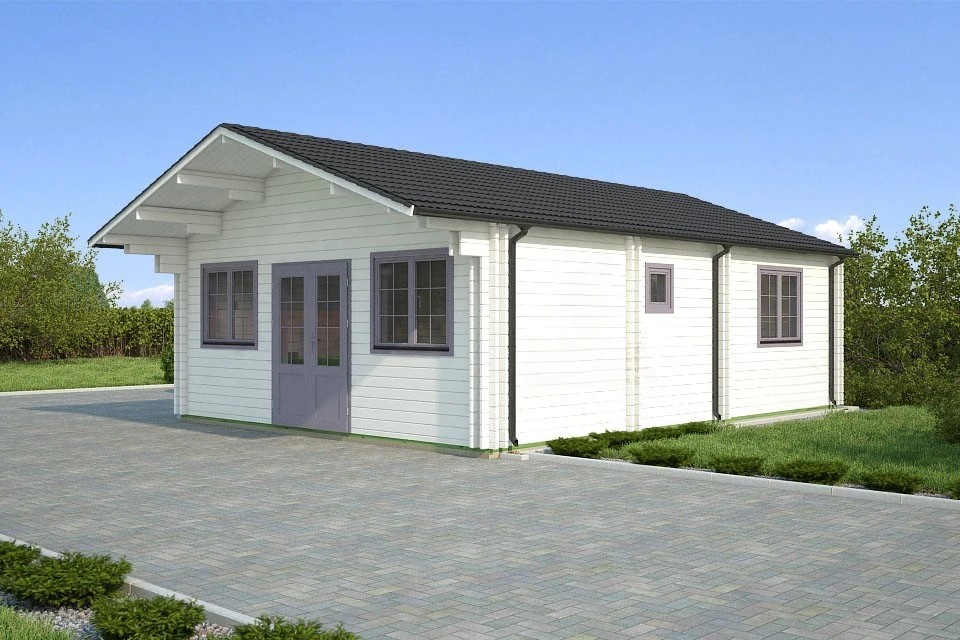 Residential Log Cabin Back