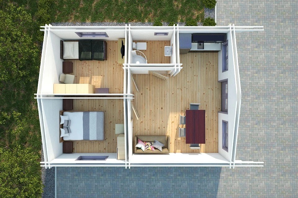 Residential Log Cabin inside